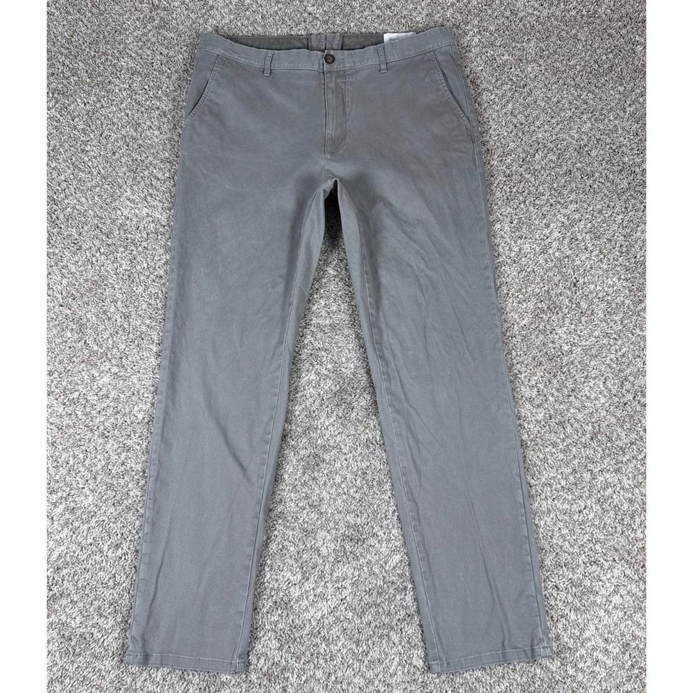Mott & Bow Pants Mens 36x32 Gray‎ Chino Twill Stretch Casual Modern
